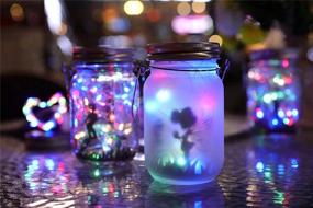 img 3 attached to 🌞 Solar Mason Jar Lights - Solar Fairy String Lights with 8 Hangers for Mason Jar Décor, Christmas Decorations, Patio Yard Garden Outdoor. Waterproof Solar Powered Fairy Lights (No Jars)