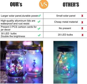 img 1 attached to 🌞 Solar Mason Jar Lights - Solar Fairy String Lights with 8 Hangers for Mason Jar Décor, Christmas Decorations, Patio Yard Garden Outdoor. Waterproof Solar Powered Fairy Lights (No Jars)