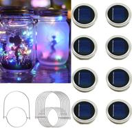 🌞 solar mason jar lights - solar fairy string lights with 8 hangers for mason jar décor, christmas decorations, patio yard garden outdoor. waterproof solar powered fairy lights (no jars) логотип