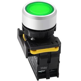 img 4 attached to Mxuteuk Green LED Light Voltage 110V-220V 22Mm 1NO Waterproof IP65 SPST Momentary Push Button Switch 10A 600V LA155-A1-10D-G