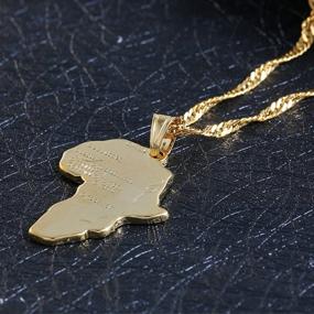 img 1 attached to Exquisite 18k Gold Plated Women's Africa Map Pendant Necklace: Timeless Elegance and Cultural Pride