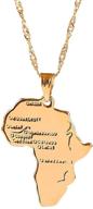 exquisite 18k gold plated women's africa map pendant necklace: timeless elegance and cultural pride logo