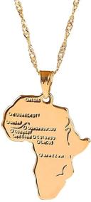 img 4 attached to Exquisite 18k Gold Plated Women's Africa Map Pendant Necklace: Timeless Elegance and Cultural Pride