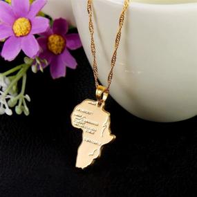 img 2 attached to Exquisite 18k Gold Plated Women's Africa Map Pendant Necklace: Timeless Elegance and Cultural Pride