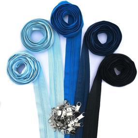 img 4 attached to 🔵 AUXSOUL #5 Nylon Zippers with 20pcs Sliders & 30pcs Top Stops - 2M/Roll, 5 Colors - Ideal for Skirts, Backpacks, Home Textiles (Blue)