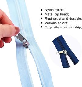 img 1 attached to 🔵 AUXSOUL #5 Nylon Zippers with 20pcs Sliders & 30pcs Top Stops - 2M/Roll, 5 Colors - Ideal for Skirts, Backpacks, Home Textiles (Blue)