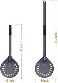 img 3 attached to 🍕 SHANGPEIXUAN 9-inch Aluminum Round Perforation Pizza Peel with 39" Total Length - Outdoor Pizza Oven Accessories