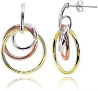 sleek sterling silver triple hoop stud earrings for effortless glam logo