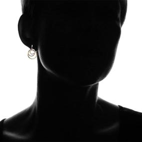 img 1 attached to Sleek Sterling Silver Triple Hoop Stud Earrings for Effortless Glam