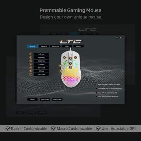 img 1 attached to 🐭 LTC Circle Pit HM-001 RGB Gaming Mouse – Lightweight Honeycomb Shell, 6400DPI, 6 Programmable Buttons – White