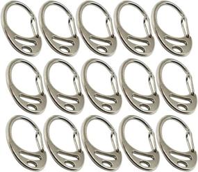 img 3 attached to 🔗 Pack of 15 Small Metal Carabiner Clips with Spring, Backpack Clasps, Wire Gate Snap Hooks, Keychain Buckle - Paracord Accessories