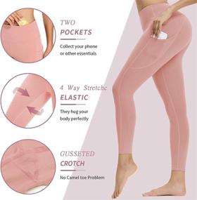 img 3 attached to WOWENY Women's Workout Leggings with Pocket - Brushed Soft Tights for Running, Cycling, Gym, Yoga