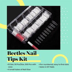 img 3 attached to 💅 Get Salon-Quality Nails at Home with Beetle's Long Coffin Fake Nail Tips - 500Pcs Acrylic Press on Nails