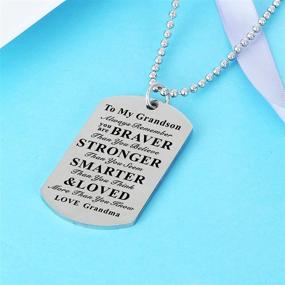 img 3 attached to Meaningful Stainless Steel Dog Tag Necklace – Empowering Gift for Granddaughter/Grandson, Reminding Them They Are Braver – Perfect from Loving Grandma/Grandpa