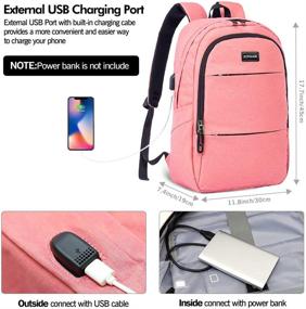 img 3 attached to Roomy Laptop Backpack Water Resistant Backpack With USB Charging Port And Pocket