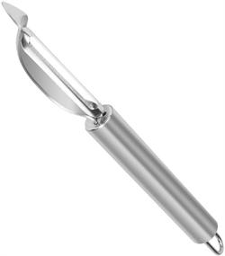 img 4 attached to Premium Stainless Steel Swivel Double Blade Peeler with Ergonomic Handle - Versatile Fruit, Vegetable, and Potato Peeler for Effortless Home Kitchen Use