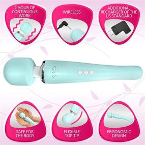 img 1 attached to 💎 Experience Magic Recovery with FENERGY SHOP Therapeutic Wand Massager - Handheld Cordless and Powerful - 8 Speeds 20 Pulsating Patterns - USB Rechargeable - Turquoise