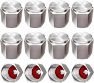 🚗 autonina (12-pack) brass tire valve stem caps with rubber seal - universal for cars, suvs, bikes, trucks - heavy-duty, dust proof airtight - chrome silver logo