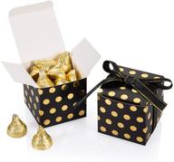 🎁 коробка для подарков awell black gift candy с золотыми точками - 2x2x2 дюйма, упаковка из 50 штук - идеальная коробка для вечеринки с лентой логотип