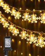 warm white snowflake string lights - 100 led 33ft christmas lights with timer - plug in fairy lights with 8 modes - waterproof & connectable for indoor outdoor wedding birthday xmas decorations логотип