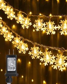 img 4 attached to Warm White Snowflake String Lights - 100 LED 33FT Christmas Lights with Timer - Plug in Fairy Lights with 8 Modes - Waterproof & Connectable for Indoor Outdoor Wedding Birthday Xmas Decorations