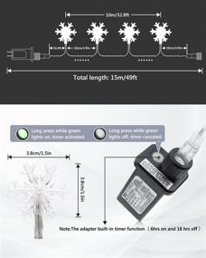 img 3 attached to Warm White Snowflake String Lights - 100 LED 33FT Christmas Lights with Timer - Plug in Fairy Lights with 8 Modes - Waterproof & Connectable for Indoor Outdoor Wedding Birthday Xmas Decorations