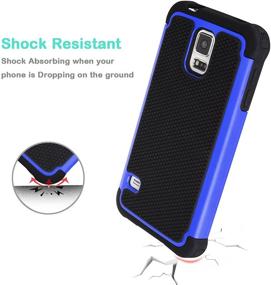 img 2 attached to 📱 Jeylly Blue Samsung Galaxy S5 Case - Shock Absorbing Hard Plastic + Rubber Silicone Cover for Protection against Scratches and Shocks