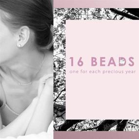 img 3 attached to 🎂 925 Sterling Silver Necklace - 16 Beads for 16th Birthday - Jewelry Gift Idea for Teen Girls