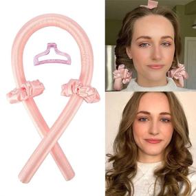 img 3 attached to 🌀 No Heat Silk Curling Ribbon Rods - Lazy Hair Curler Headband for Effortless Heatless Curls - Hair Roller Curls with Hair Claw Clip - DIY Hair Styling Made Easy