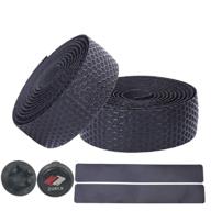 black bike handlebar tape set - superior grip bicycle bar tapes with bar plugs (2pcs) logo