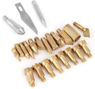 🔥 wood burning pen tips kit - 23pcs pyrography accessory set for embossing, carving, and soldering iron - ideal for adults, beginners, diy crafts, birthdays, wedding anniversaries, halloween, christmas logo