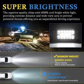 img 2 attached to Powerful Triple Row Flush Mount LED Light Pods: BUNKER INDUST 6 Inch Spot Flood Combo Beam 6000 LM Driving Off Road Light Bar for Golf Cart Trucks Tractor SUV 4x4 ATV UTV – Waterproof & Efficient