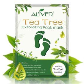 img 3 attached to Tea Tree Foot Peel Masks - 5 Packs, Exfoliating Foot Peel Mask for Soft, Natural Treatment of Men and Women - 5 Pairs