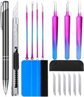16-piece pin pen weeding tool kit with scraper: craft vinyl weeders for lettering, cutting, splicing - includes air release pen, squeegee, and tweezers logo