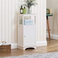 🚽 spirich white bathroom floor cabinet with single door, shelves - home storage solution logo