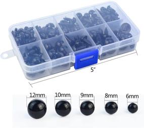 img 3 attached to 150 Pcs Black Plastic Safety Eyes (6-12mm) with Washers - Ideal for Doll Making and Puppet Crafts