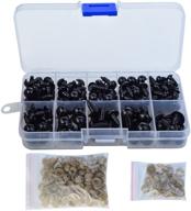 150 pcs black plastic safety eyes (6-12mm) with washers - ideal for doll making and puppet crafts logo