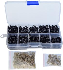 img 4 attached to 150 Pcs Black Plastic Safety Eyes (6-12mm) with Washers - Ideal for Doll Making and Puppet Crafts