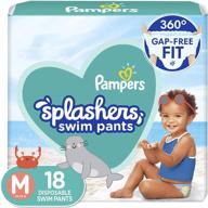18 count pampers splashers swim diapers size m logo