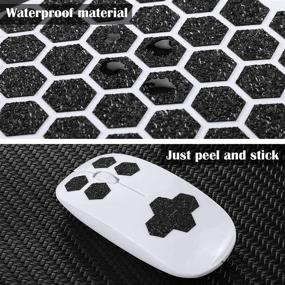 img 2 attached to 6-Piece Hexagon Cell Phone Grip Decal Stickers - Anti-Slip Silicone Rubber Tape with Textured Traction Grip for Phones, Tablets, Computers, Gaming Cases (Black)