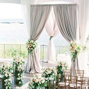 img 3 attached to 🎉 10ftx10ft Gray Polyester Wedding Backdrop Curtains - Ideal for Birthday, Autumn Party, Thanksgiving, Prom, and Stage Decoration