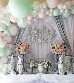 img 1 attached to 🎉 10ftx10ft Gray Polyester Wedding Backdrop Curtains - Ideal for Birthday, Autumn Party, Thanksgiving, Prom, and Stage Decoration