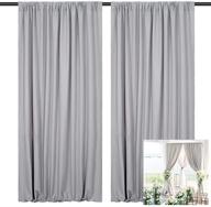 🎉 10ftx10ft gray polyester wedding backdrop curtains - ideal for birthday, autumn party, thanksgiving, prom, and stage decoration logo