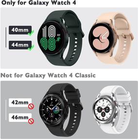 img 2 attached to 📱 [3+2 Pack] QSOON Rugged Case for Samsung Galaxy Watch 4 40mm, Hard PC Cover with Tempered Glass Screen Protector, Full Coverage Matte Case, Silver/Silver - Protective Bumper Shell Films