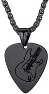 🎸 premium suplight 316l stainless steel guitar picks/bass music note necklace for men & women - music lover pendant | rock punk jewelry with custom free engraving logo