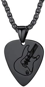 img 4 attached to 🎸 Premium Suplight 316L Stainless Steel Guitar Picks/Bass Music Note Necklace for Men & Women - Music Lover Pendant | Rock Punk Jewelry with Custom Free Engraving