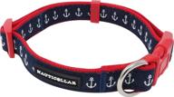 nauticollar: premium nautical anchor nylon ribbon dog collar - stylish & durable logo