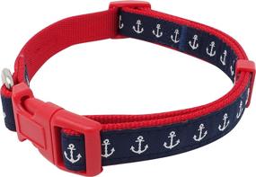 img 3 attached to Nauticollar: Premium Nautical Anchor Nylon Ribbon Dog Collar - Stylish & Durable