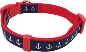 img 2 attached to Nauticollar: Premium Nautical Anchor Nylon Ribbon Dog Collar - Stylish & Durable