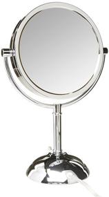 img 2 attached to Jerdon HL8808CL Tabletop LED Lighted Vanity Mirror: 8.5-Inch 8x Magnification, Chrome Finish, 3-Light Settings